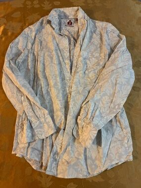 Reunion Men’s Light Blue Floral Casual Button-Down Shirt